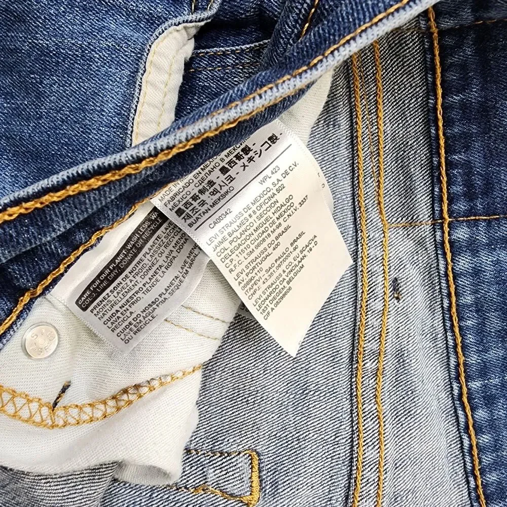 Levi's 505 Jeans Mens 40x30 Regular Fit Straight Blue Rugged Denim Cowboy Pants